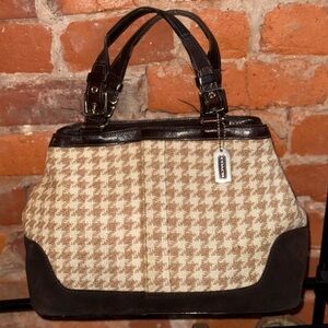 Coach Brown and Cream Shoulder Bag